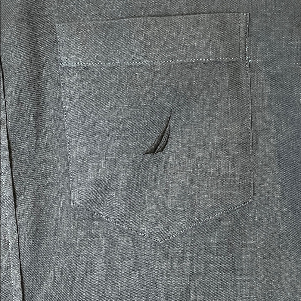 Nautica Dark Blue Dress Shirt - Picture 4 of 6